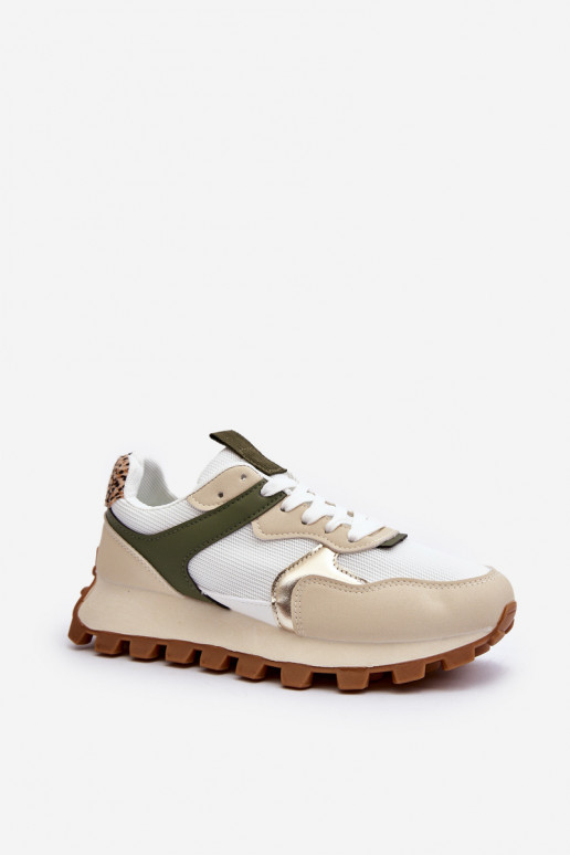 copy of Sneakersy Buty Sportowe Damskie Beżowo-Zielone Ralita