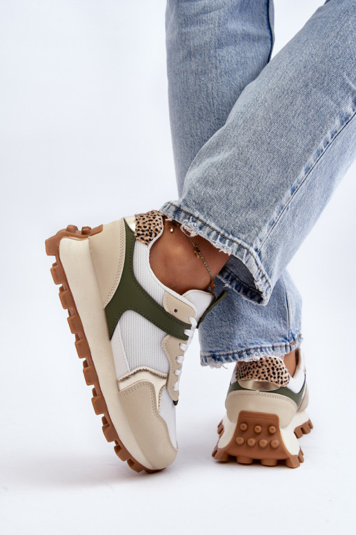 copy of Sneakersy Buty Sportowe Damskie Beżowo-Zielone Ralita