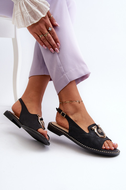 Elegant Women's Sandals with Gold... Elegant Women's Sandals with Gold...