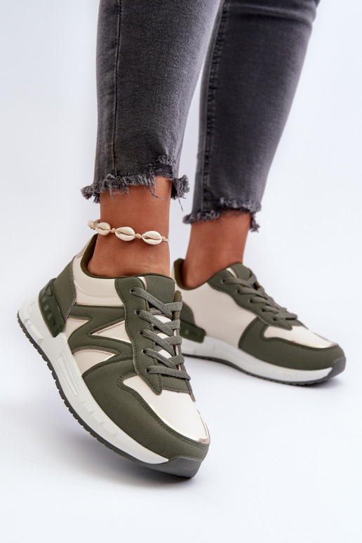 copy of Sneakersy Damskie Z Eko Skóry Zielone Kaimans