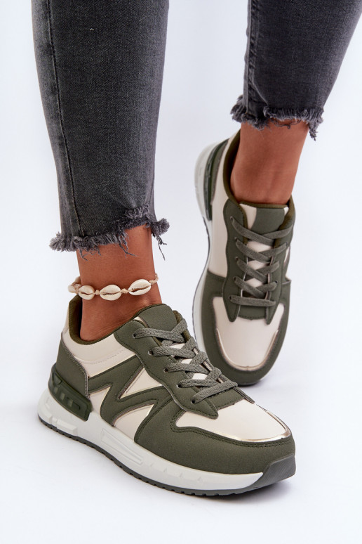 copy of Sneakersy Damskie Z Eko Skóry Zielone Kaimans