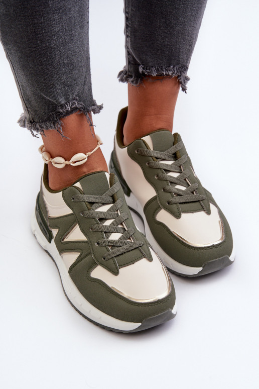 copy of Sneakersy Damskie Z Eko Skóry Zielone Kaimans