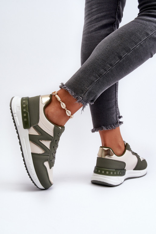copy of Sneakersy Damskie Z Eko Skóry Zielone Kaimans