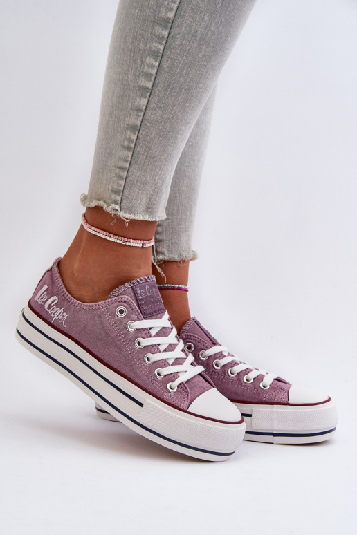 copy of Trampki Damskie Na Grubej Podeszwie Lee Cooper LCW-24-31-2219 Fioletowe
