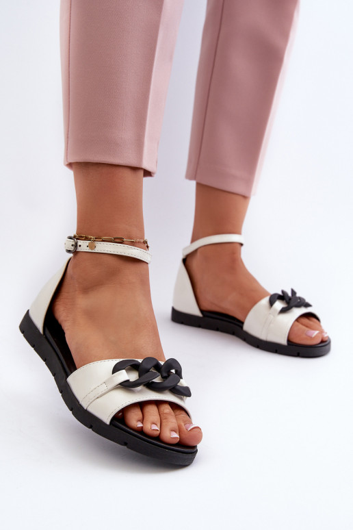 Women's Flat Sandals with Chain... Women's Flat Sandals with Chain...