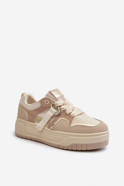 copy of Sneakersy Damskie Na Platformie Z Eko Skóry Beżowe Moun