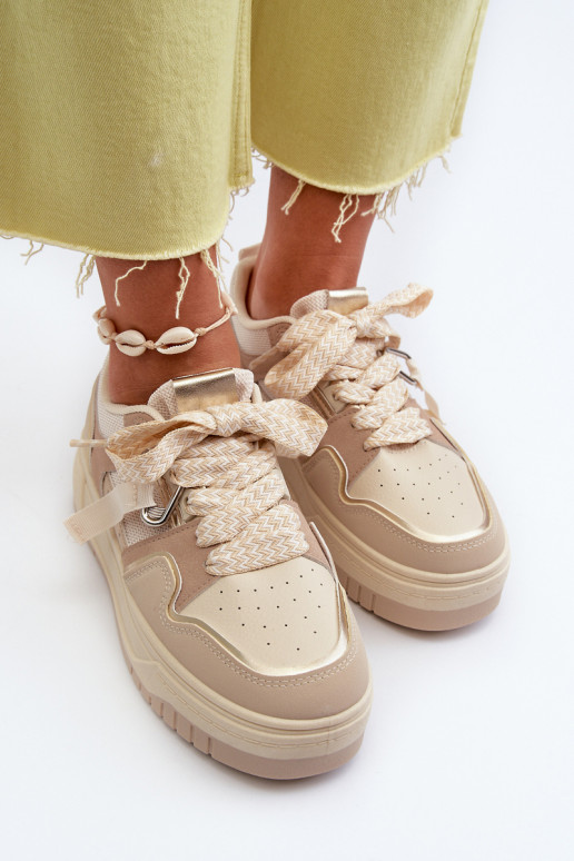 Women's platform sneakers in beige... Women's platform sneakers in beige...