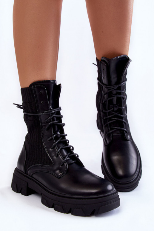 Women's Boots Lace-up Workers Black... Women's Boots Lace-up Workers Black...
