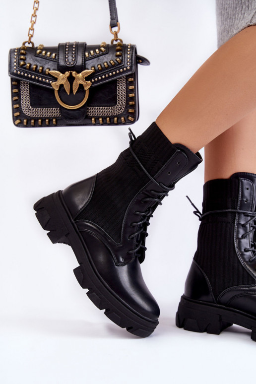 Women's Boots Lace-up Workers Black... Women's Boots Lace-up Workers Black...