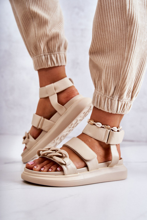 Leather Sandals With Chain La.Fi... Leather Sandals With Chain La.Fi...