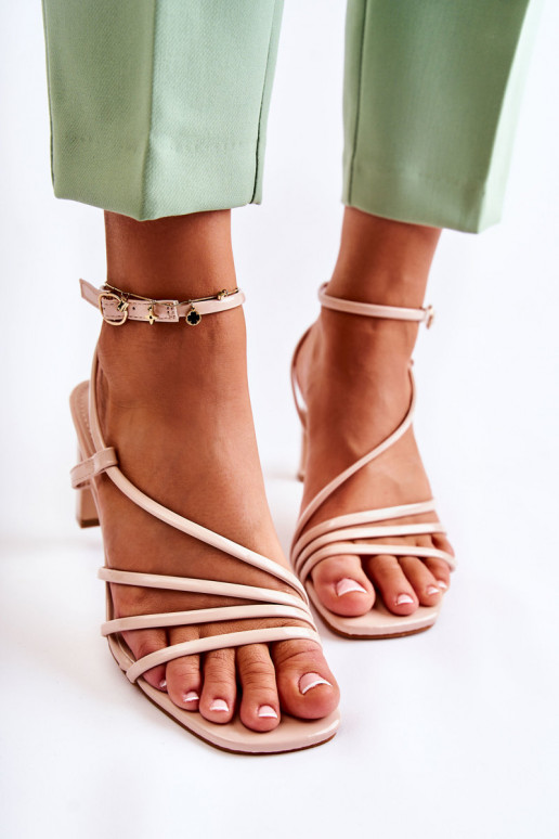 Classic Lacquered Sandals On Heel... Classic Lacquered Sandals On Heel...