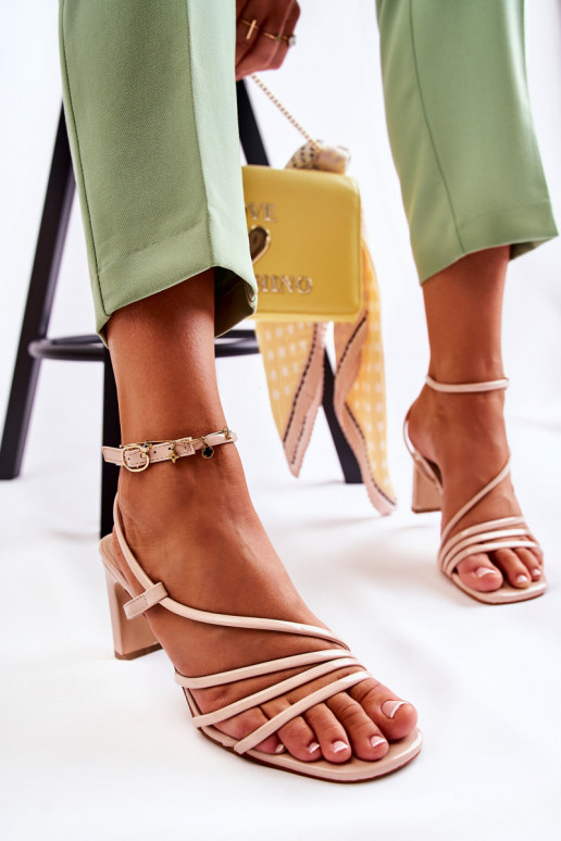 Classic Lacquered Sandals On Heel... Classic Lacquered Sandals On Heel...