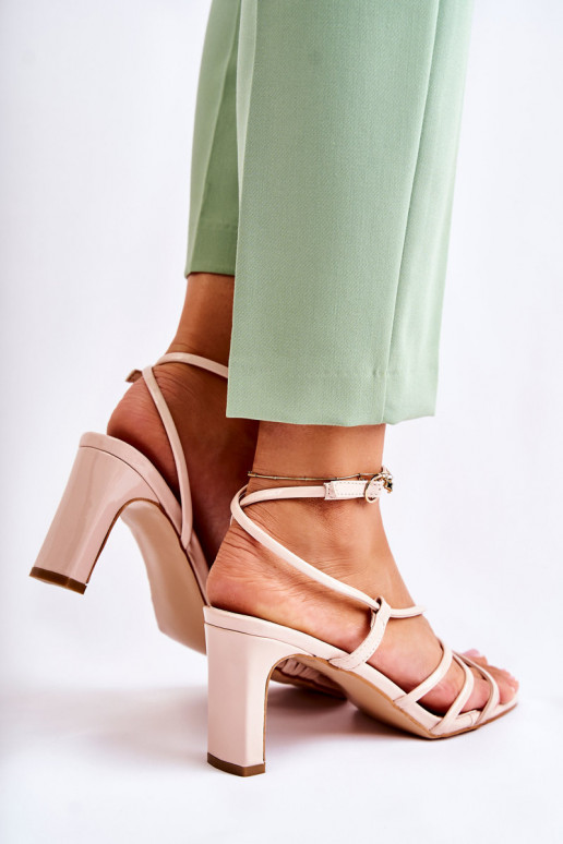 Classic Lacquered Sandals On Heel... Classic Lacquered Sandals On Heel...