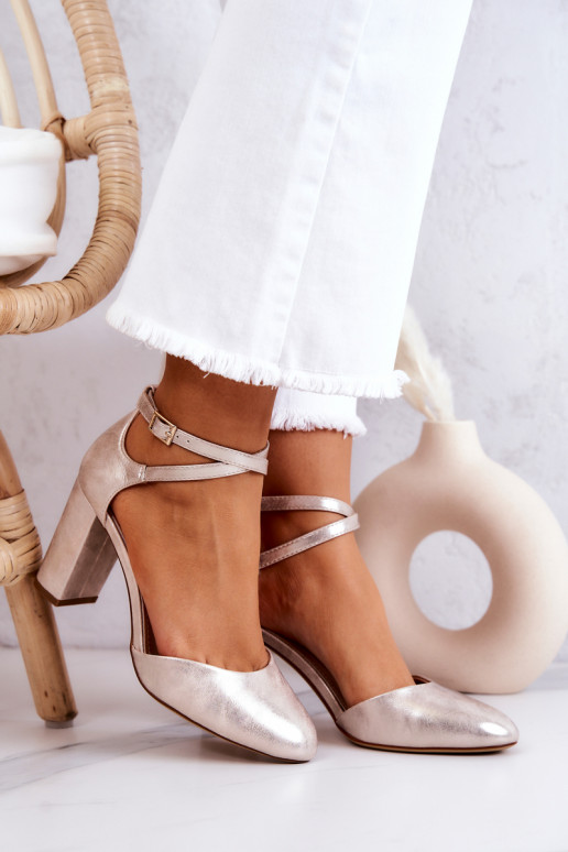 Pumps leather on a bar Sergio Leone Gold