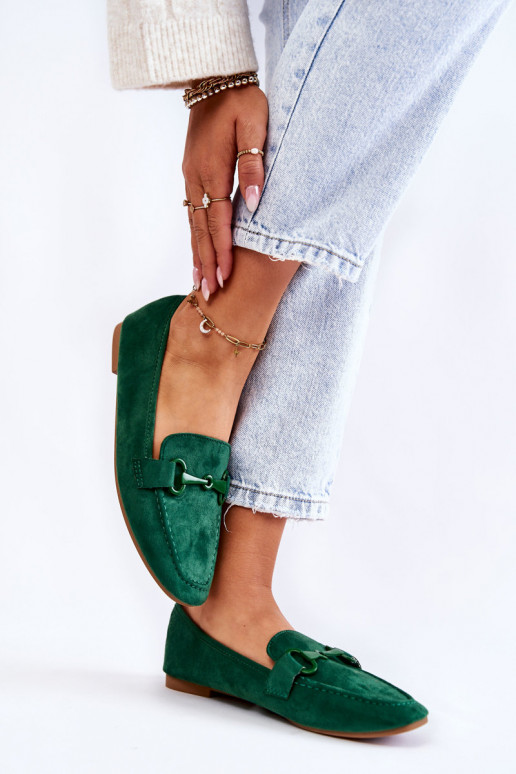Suede loafers with decoration Green... Suede loafers with decoration Green...
