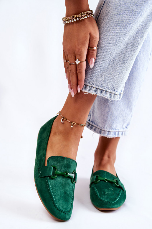 Suede loafers with decoration Green... Suede loafers with decoration Green...