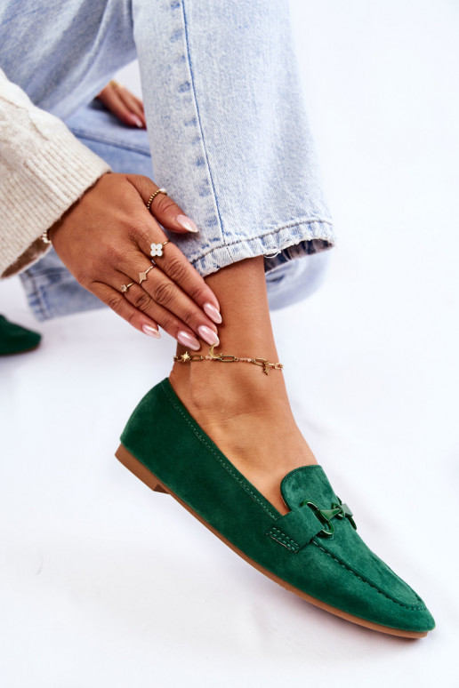 Suede loafers with decoration Green... Suede loafers with decoration Green...