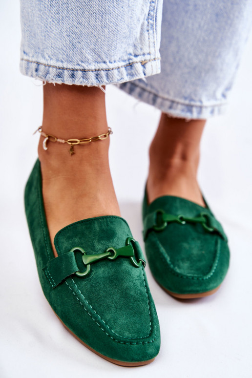 Suede loafers with decoration Green... Suede loafers with decoration Green...
