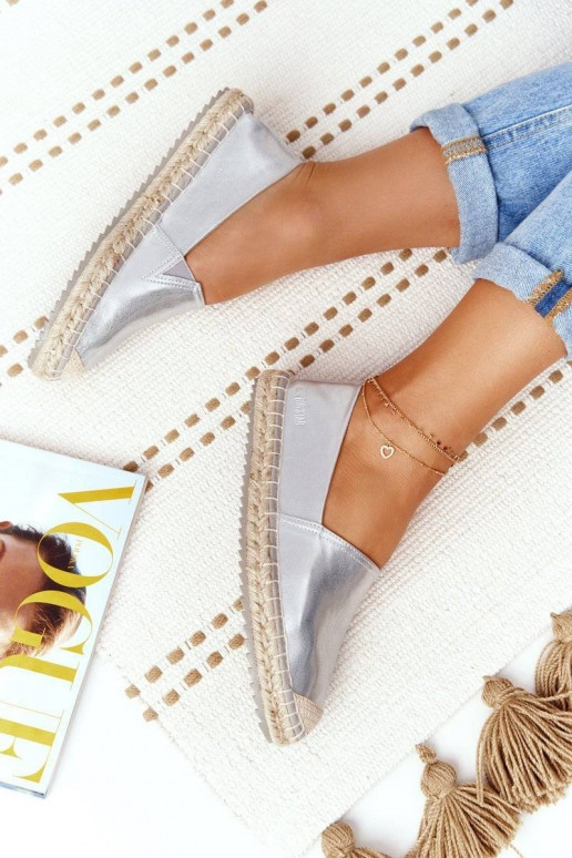 Odinės espadrilės  Big Star sidabro... Odinės espadrilės  Big Star sidabro...