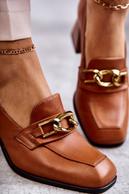 Leather Pumps With Chain Laura Messi... Leather Pumps With Chain Laura Messi...