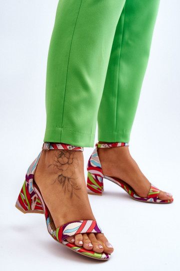 Patterned Low Heel Satin...