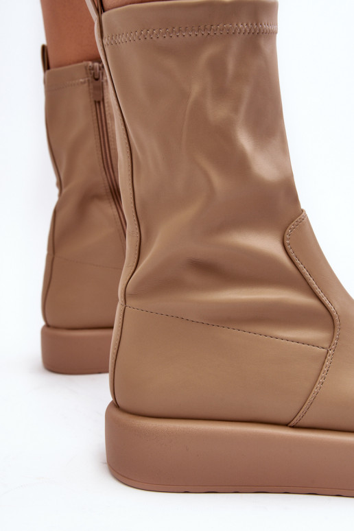 Boots with a platform beige color Algedi Boots with a platform beige color Algedi