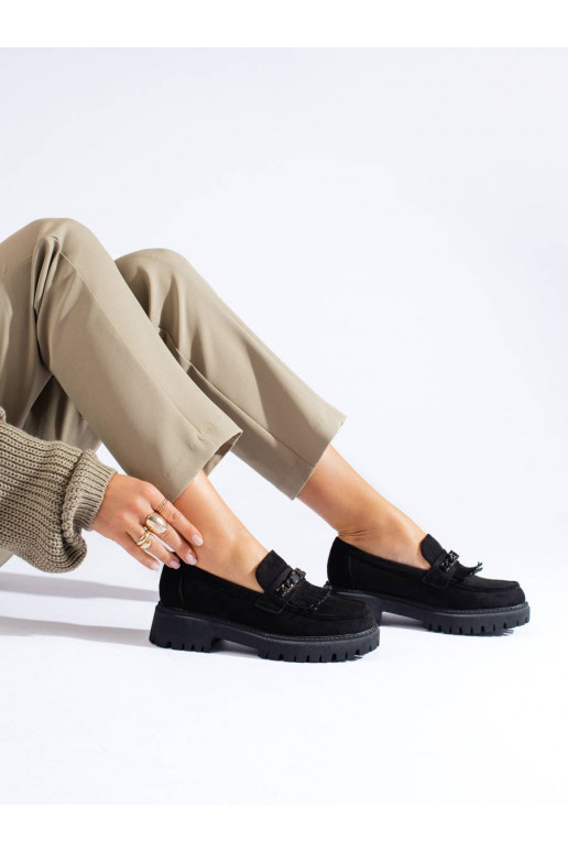 suede black women's moccasins Shelovet