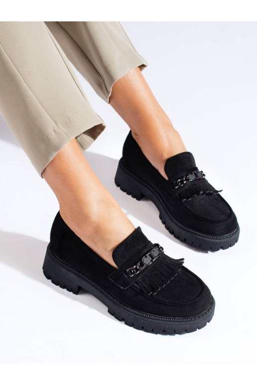 suede black women's moccasins Shelovet