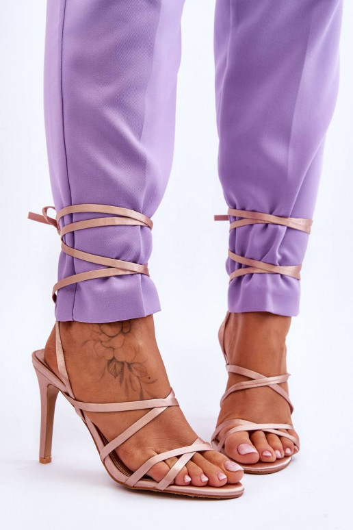 Women's Tied Sandals On A High Heel... Women's Tied Sandals On A High Heel...