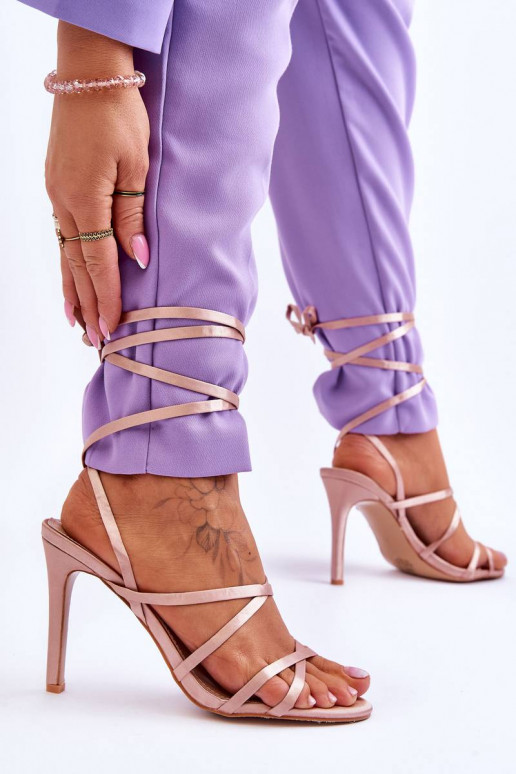 Women's Tied Sandals On A High Heel... Women's Tied Sandals On A High Heel...