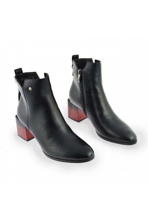 Boots on Chunky Heel with Cutout...