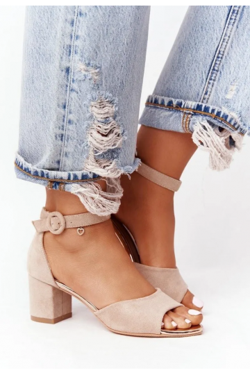 Leather High Heel Sandals...