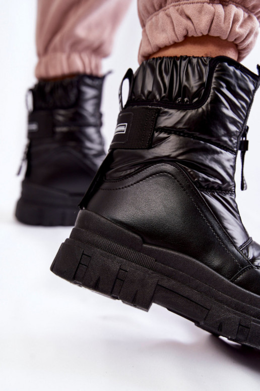 copy of Śniegowce z gumką damskie czarne