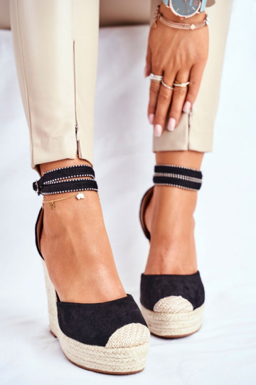 copy of Sandałki espadryle na koturnie DEBEVE BLACK