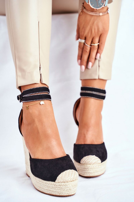 copy of Sandałki espadryle na koturnie DEBEVE BLACK