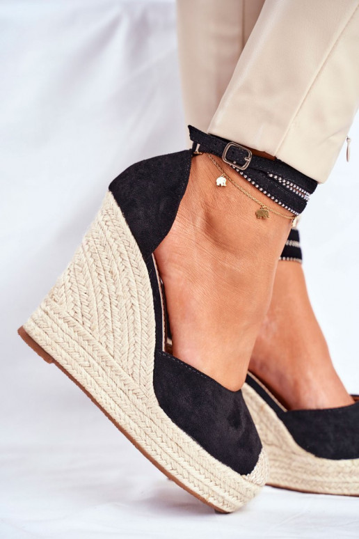 copy of Sandałki espadryle na koturnie DEBEVE BLACK