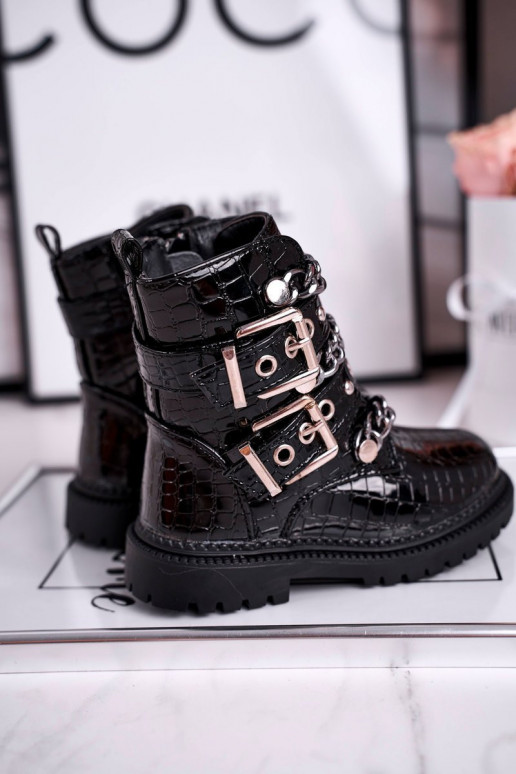 Juodos spalvos Moteriški batai Juodos spalvos Moteriški batai