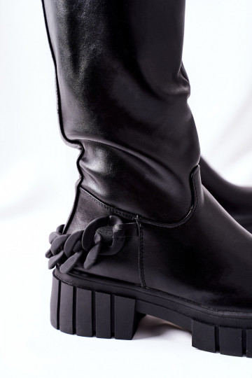 Black long boots with... 2