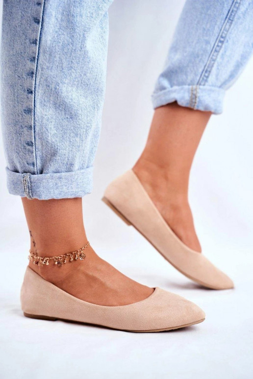 Women's Suede Moccasins Beige Dansitu