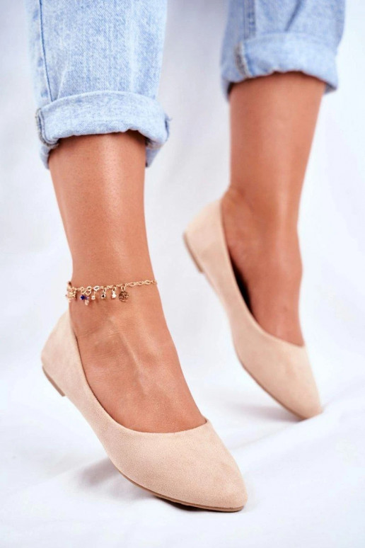 Women's Suede Moccasins Beige Dansitu