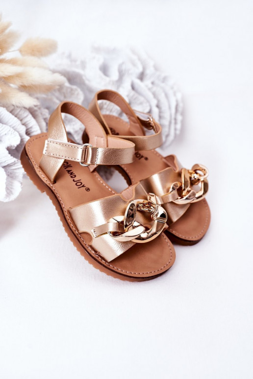 Sandals for children gold color with... Sandals for children gold color with...