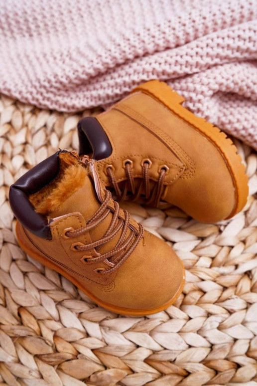 Children's Warmed Trappers Boots Camel