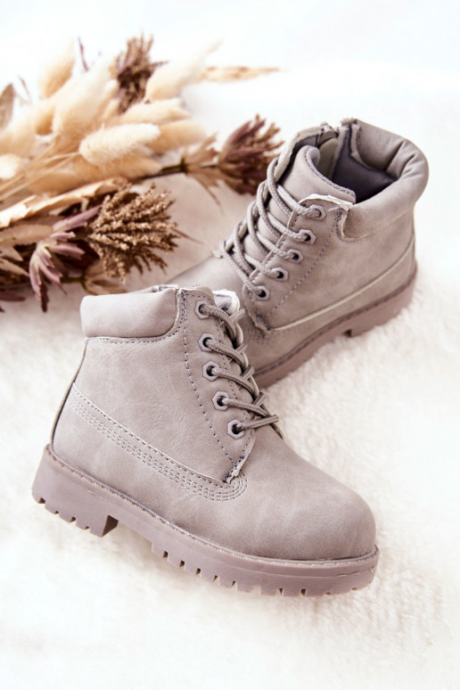 Children's Boots With Zipper Grey Children's Boots With Zipper Grey
