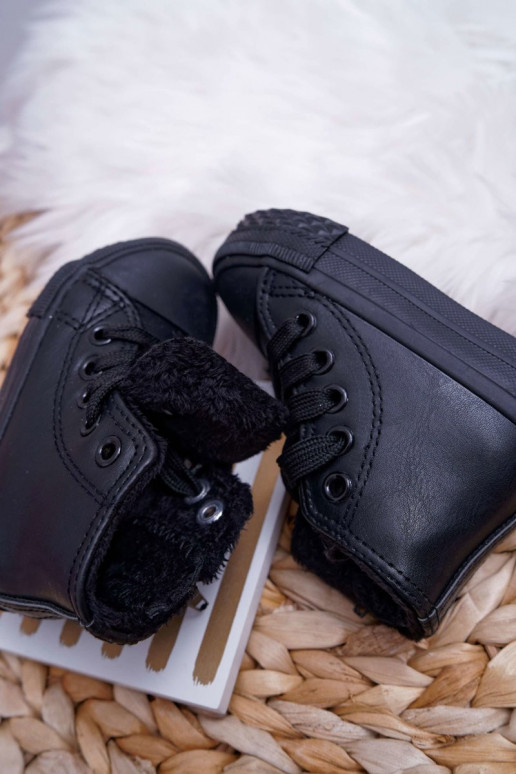 Children's Leather High Sneakers Black Children's Leather High Sneakers Black