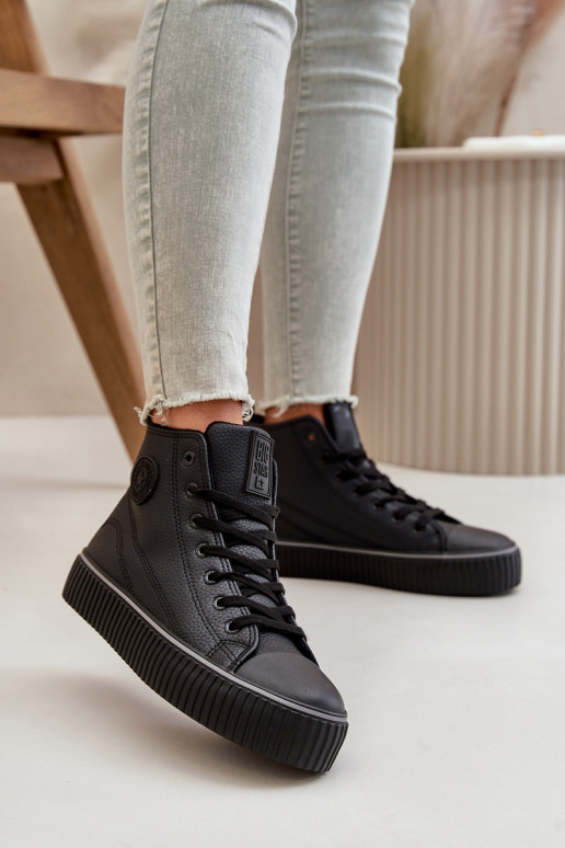 Women's Insulated Sneakers Made Of Eco Leather Big Star OO274790 Black Women's Insulated Sneakers Made Of Eco Leather Big Star OO274790 Black