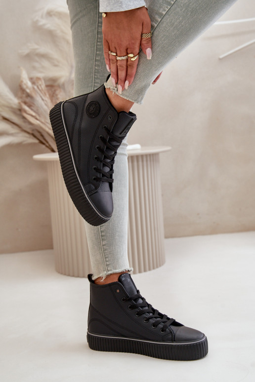 Women's Insulated Sneakers Made Of Eco Leather Big Star OO274790 Black Women's Insulated Sneakers Made Of Eco Leather Big Star OO274790 Black