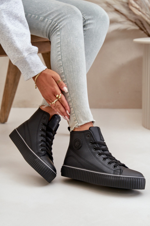 Women's Insulated Sneakers Made Of Eco Leather Big Star OO274790 Black Women's Insulated Sneakers Made Of Eco Leather Big Star OO274790 Black