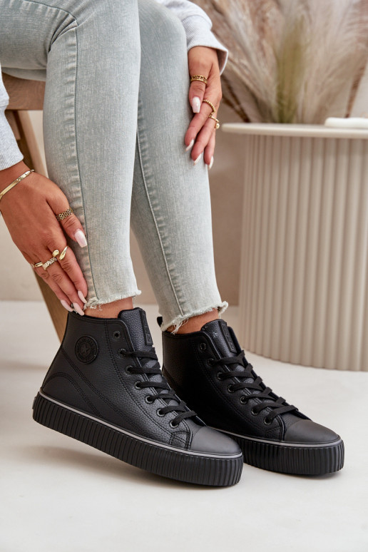 Women's Insulated Sneakers Made Of Eco Leather Big Star OO274790 Black Women's Insulated Sneakers Made Of Eco Leather Big Star OO274790 Black