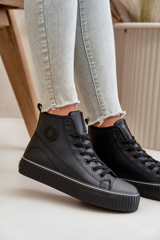 Women's Insulated Sneakers Made Of Eco Leather Big Star OO274790 Black Women's Insulated Sneakers Made Of Eco Leather Big Star OO274790 Black