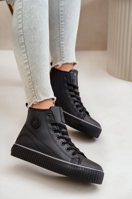 Women's Insulated Sneakers Made Of Eco Leather Big Star OO274790 Black Women's Insulated Sneakers Made Of Eco Leather Big Star OO274790 Black